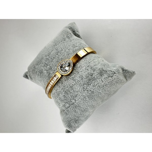 Bronz Damla Taşlı Bileklik